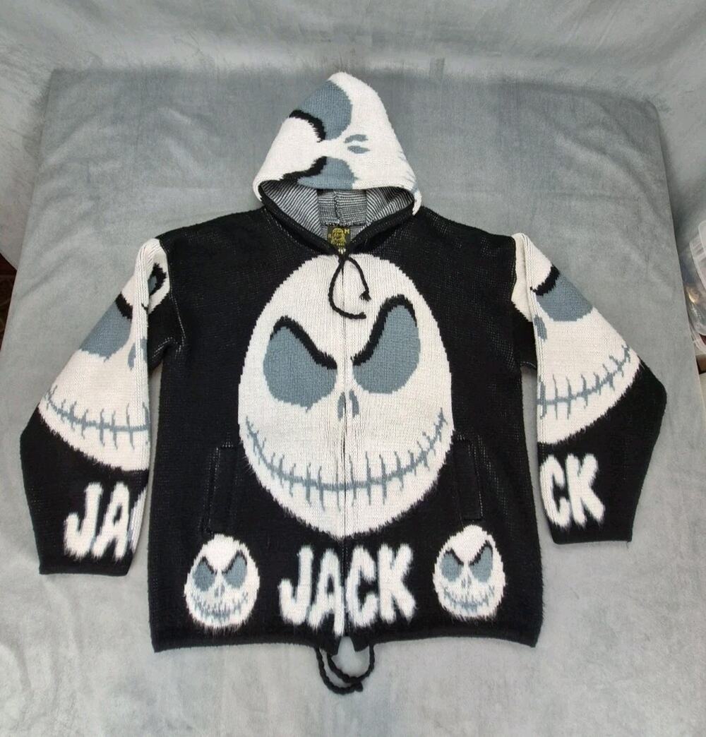 Tejidos Ruminahui Jack Skellington Vintage Y2k Grunge Goth Sweater Hoodie M